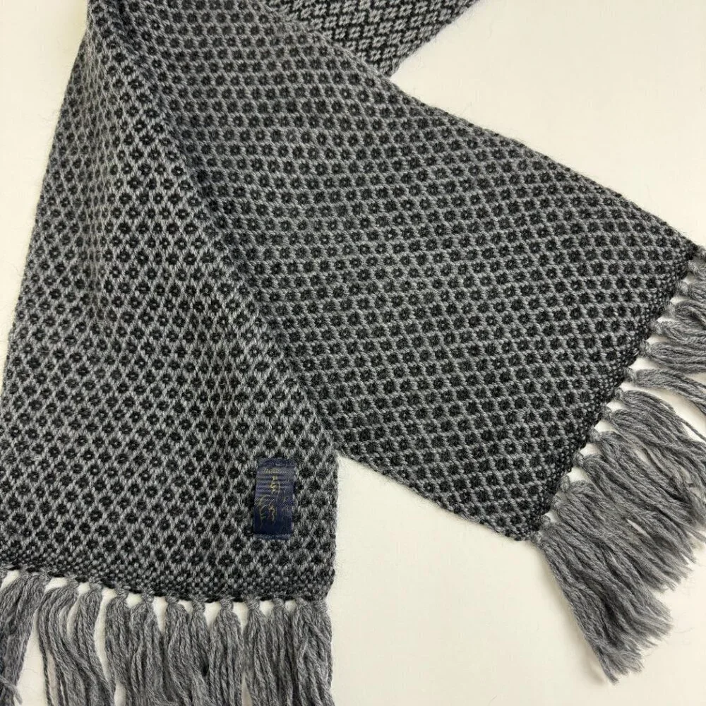 Chalinas Alpaca Scarf Fringe Gray & Black